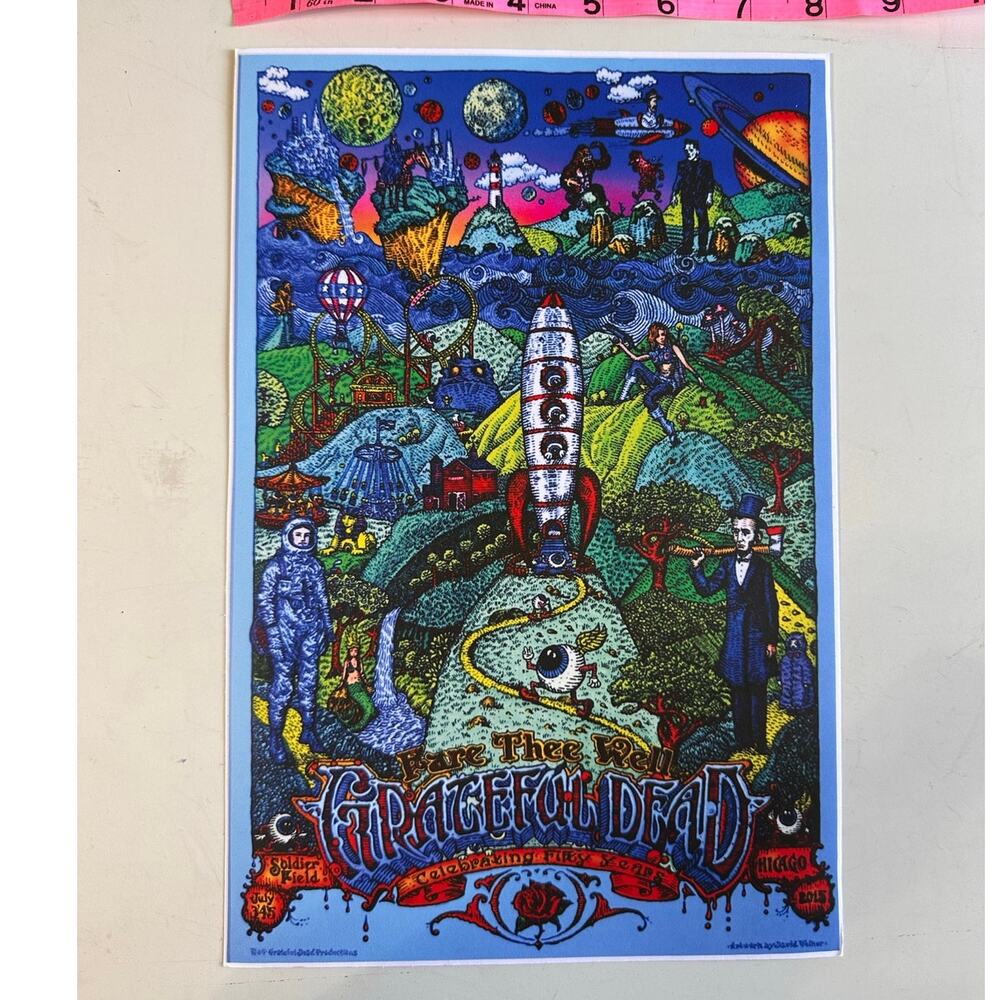 8 x 12 Vinyl Sticker Vintage Grateful Dead